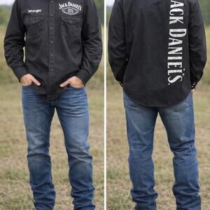 Wrangler Black Casual Button Down Shirt